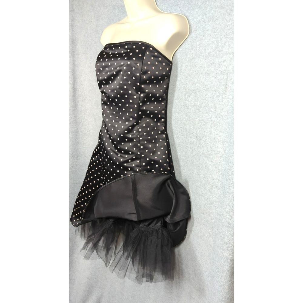 Vtg Mini Party Dress 1969 Gunne Sax Jessica McClintock Strapless Dark Fairy